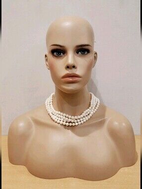 Freshwater Pearl Collar Necklace Yellow Gold 4 Strand 20''